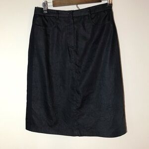 Yumi Mazao Paris sz 40 cotton blend skirt dark blue career boss designer staple